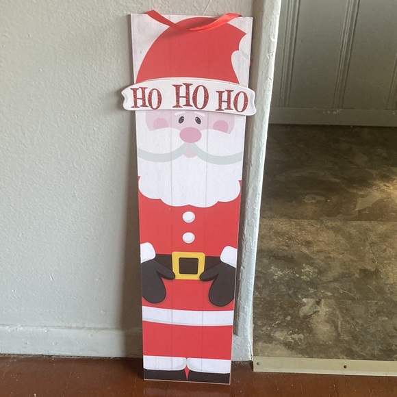 NWT Precious Vertical Glittered Ho Ho Ho Santa Christmas Wood Decoration Sign - Picture 3 of 16